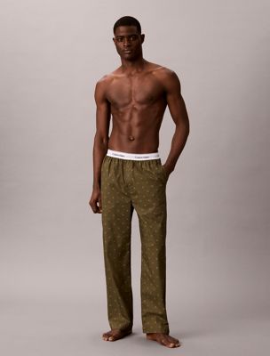 green pyjama pants - cotton poplin for men calvin klein