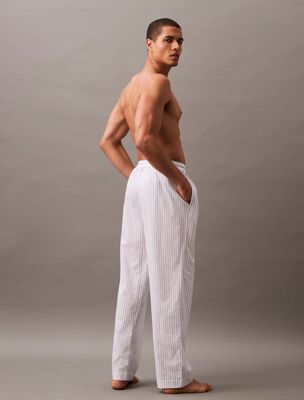 steady stripe_grisaille cotton poplin pyjama pants for men calvin klein