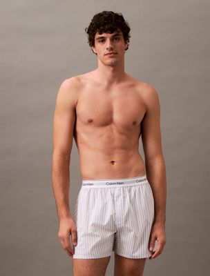 blue cotton poplin pyjama shorts for men calvin klein