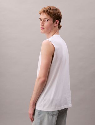 white lounge tank top - pride for men calvin klein