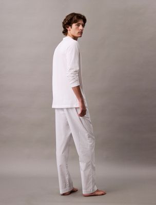 white top pants pyjama set for men calvin klein