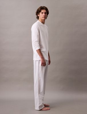 white top pants pyjama set for men calvin klein