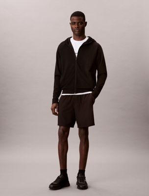 sweat à capuche zippé de voyage black pour hommes calvin klein