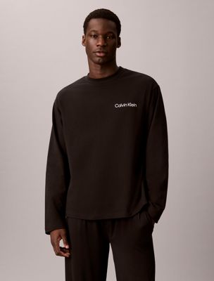 haut de pyjama - cotton classics black pour hommes calvin klein