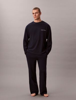 blue pants pyjama set for men calvin klein