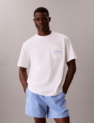 multi cotton crest logo pyjama set for men calvin klein