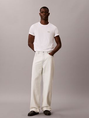 white lounge-t-shirt - cotton classics pride für herren - calvin klein