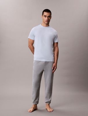 blue pyjama t-shirt - cotton poplin for men calvin klein