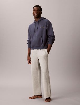 blue french terry lounge hoodie for men calvin klein