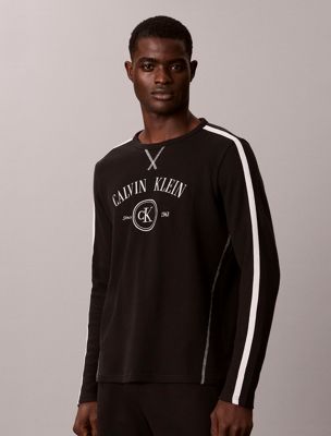 black soft waffle lounge shorts for men calvin klein