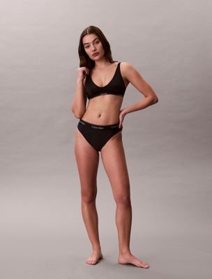 black bralette bikini top - ck icon for women calvin klein