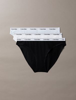 multi 3 pack bikini briefs - icon logo for women calvin klein