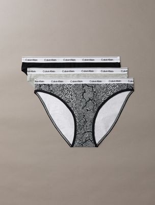 multi 3 pack bikini briefs - icon logo for women calvin klein
