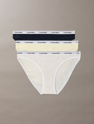 multi 3 pack bikini briefs - icon logo for women calvin klein