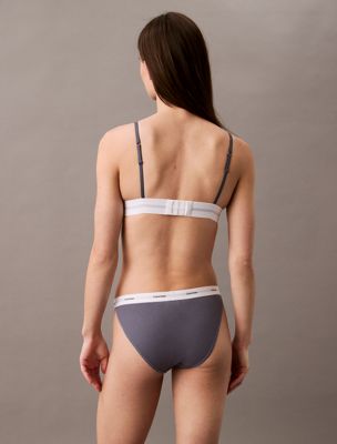 grisaille bikini briefs - cotton stretch rib for women calvin klein