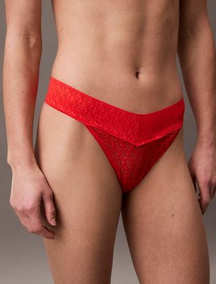 molten low rise thong - icon logo lace for women calvin klein