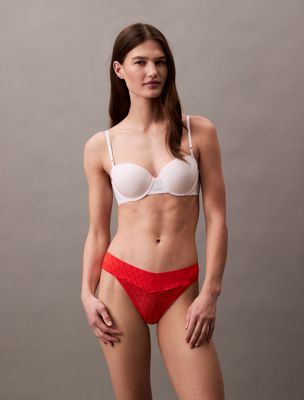 red low rise thong - icon logo lace for women calvin klein