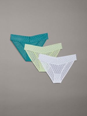 multi 3 pack bikini briefs - icon logo lace for women calvin klein