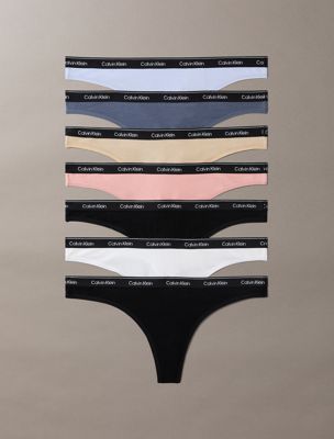 multi 7 pack thongs - icon logo for women calvin klein