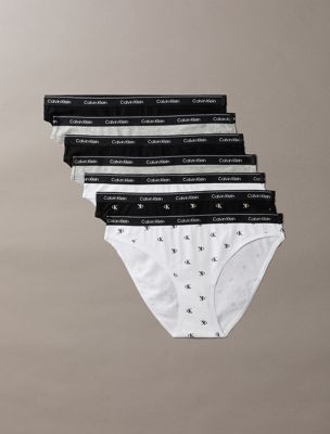multi 7 pack bikini briefs - icon logo for women calvin klein