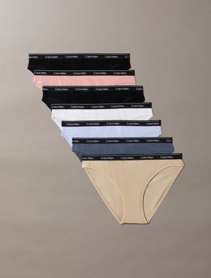 multi 7 pack bikini briefs - icon logo for women calvin klein