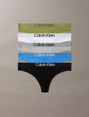 multi 5 pack thongs - maximum cotton for women calvin klein