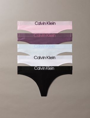 multi 5 pack thongs - maximum cotton for women calvin klein