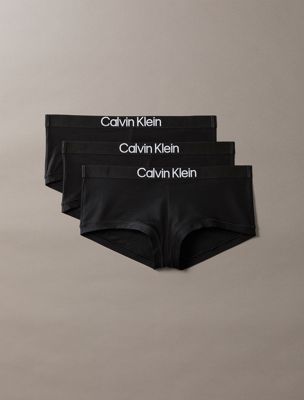  black 3 pack boy shorts - maximum cotton for women calvin klein