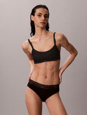 black bikini briefs - cotton lace for women calvin klein
