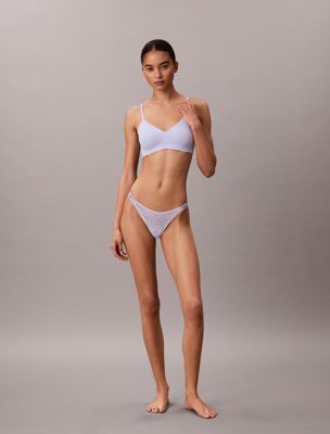 purple dipped string thong - icon lace for women calvin klein