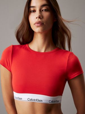 molten t-shirt bralette - icon cotton modal for women calvin klein