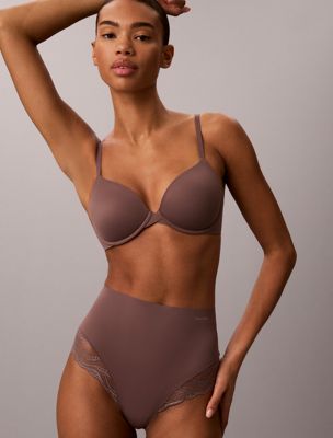 purple shapewear thong - sensual stretch lace for women calvin klein