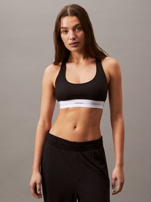 black bralette - cotton modal rib for women calvin klein