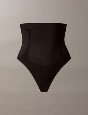 black high waisted shapewear thong - secure sculpt for women calvin klein