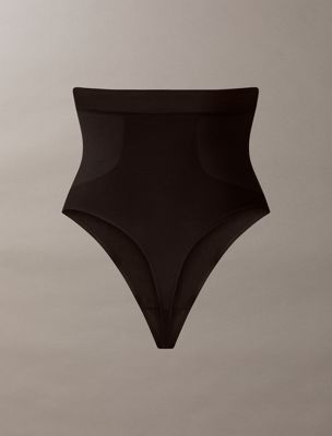 black high waisted shapewear thong - secure sculpt for women calvin klein