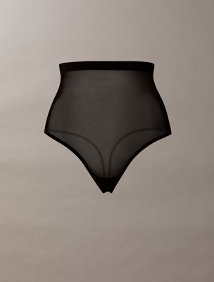 string shapewear - minimalist mesh black pour femmes calvin klein