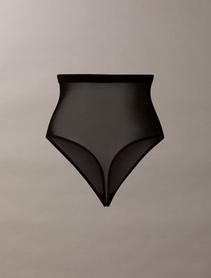 string shapewear - minimalist mesh black pour femmes calvin klein