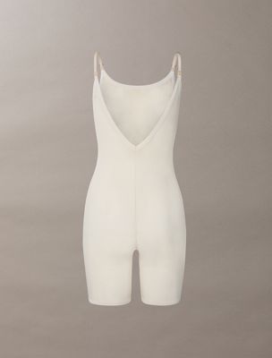 gray morn shapewear mid thigh bodysuit - minimalist mesh for women calvin klein