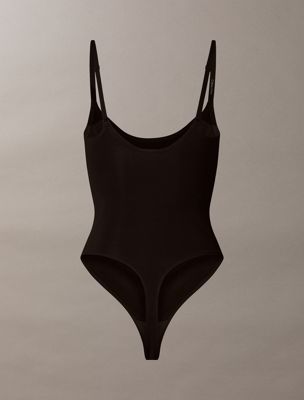 black shapewear thong bodysuit - secure sculpt for women calvin klein