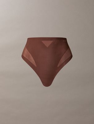 sunstone sculpted shapewear thong - stay put mesh for women calvin klein