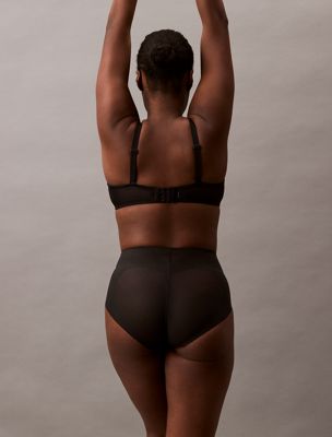 black sculpted shapewear briefs - stay put mesh for women calvin klein