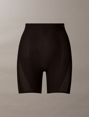 black sculpted shapewear shorts - stay put mesh for women calvin klein