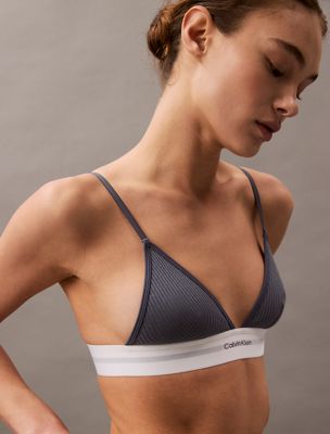 grisaille triangle bra - cotton modal rib for women calvin klein