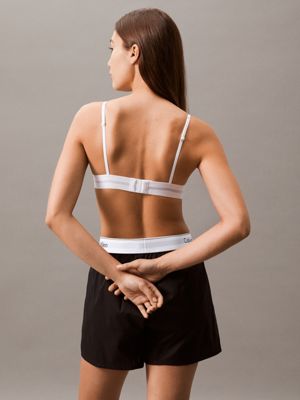 leader stripe+white triangle bra - cotton modal rib for women calvin klein