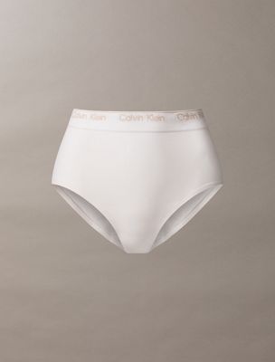 classic white high waisted briefs - icon shapewear for women calvin klein