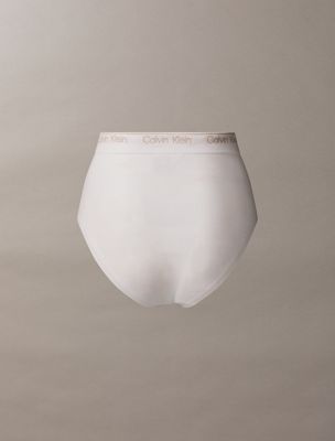 classic white high waisted briefs - icon shapewear for women calvin klein