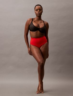 red high waisted briefs - icon shapewear for women calvin klein