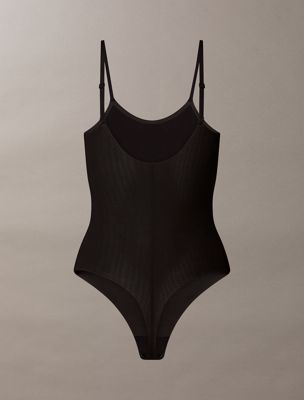 black sculpted shapewear bodysuit - stay put mesh for women calvin klein