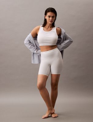 classic white high waisted shorts - icon shapewear for women calvin klein