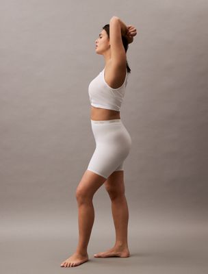 classic white high waisted shorts - icon shapewear for women calvin klein